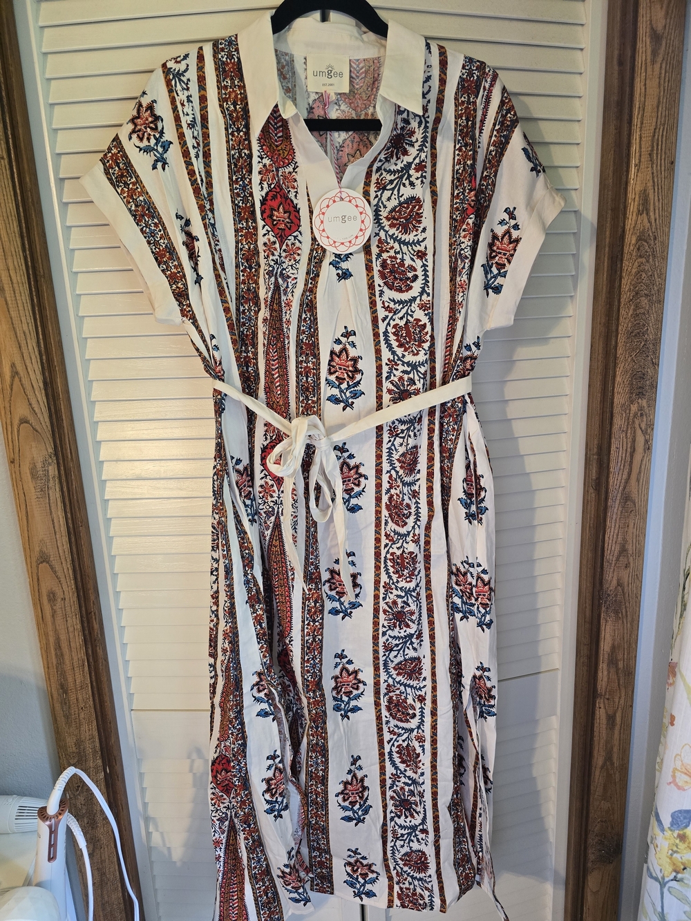 Umgee White Floral Boho Dress